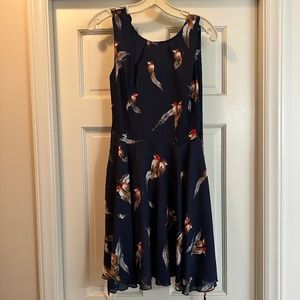 Bird Dress in Navy